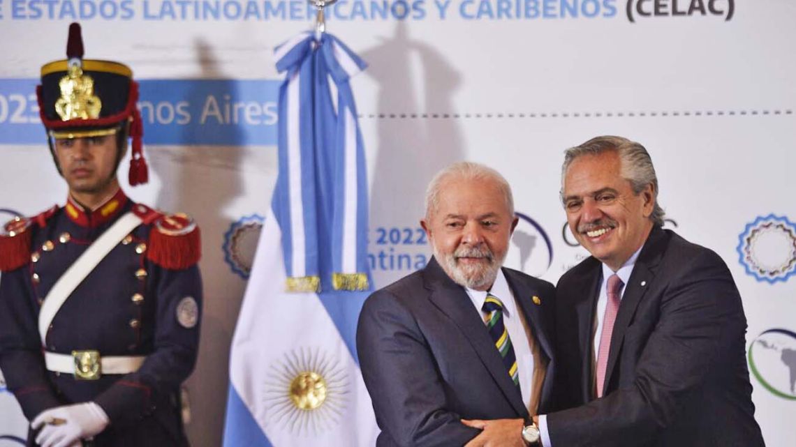 Brazil President Luiz Inácio Lula da Silva, pictured with President Alberto Fernández at the 2023 CELAC summit.