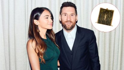 Antonela Roccuzzo lució la box bag verde y dorada que será tendencia en invierno