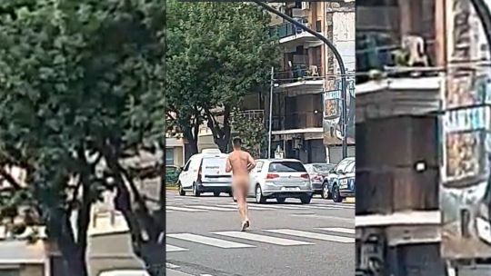 Running nudista: trotó desnudo por Libertador y fue perseguido por la policía