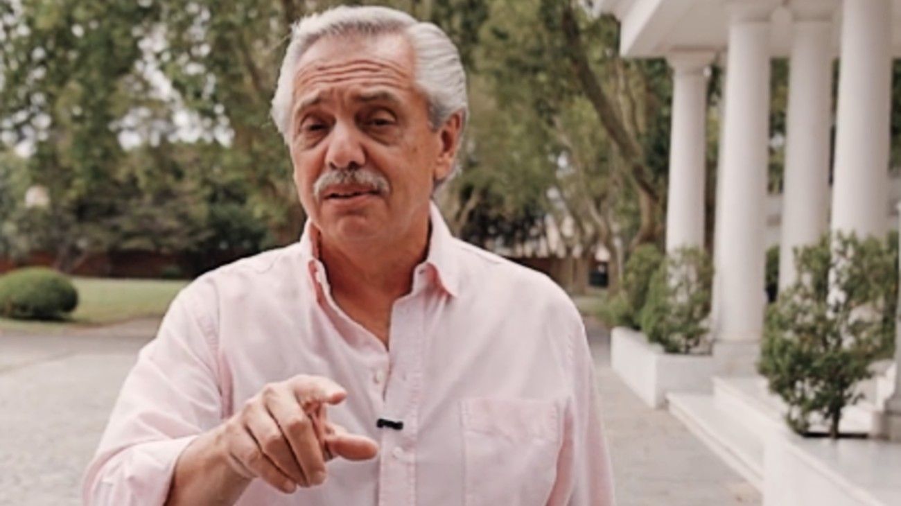 Alberto Fernández, en el nuevo video de su gestión que publicó este jueves.