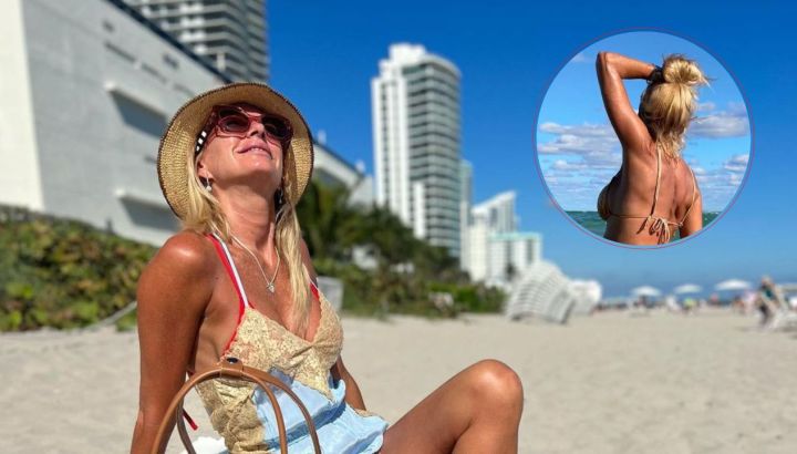 Yanina Latorre se la jugó con una bikini nude y posó de ladito