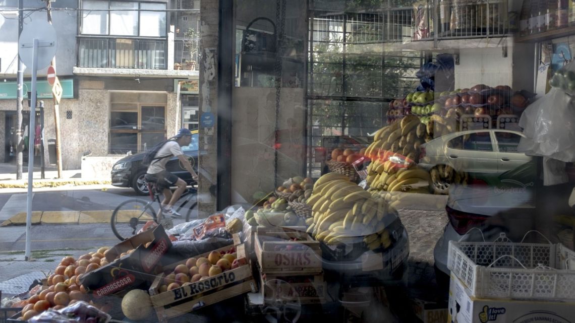 Fruits and vegetables for sale outside a store in Buenos Aires, Argentina, on Friday, November 18, 2022.