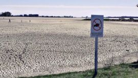 Así luce hoy la emblemática laguna de Navarro.