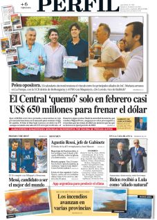 La tapa del Diario PERFIL del sábado 11 de febrero de 2023