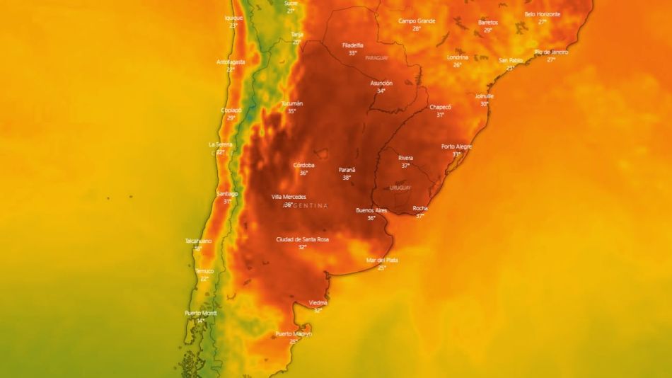 Temperaturas del domingo 12 de febrero de 2023