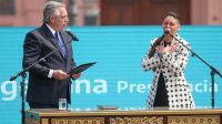 El presidente Alberto Fernández y la ministra Ayelén Mazzina.