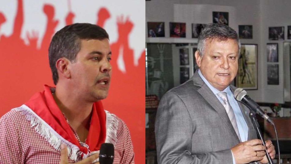 Santiago Peña, candidato a presidente paraguayo, y Domingo Peppo, embajador argentino