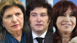 Patricia Bullrich, Javier Milei y Cristina Fernández