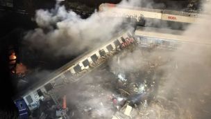 Choque de trenes fatal en Grecia 