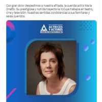 Dolor por la muerte de María Onetto a los 56 años