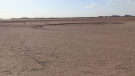 La laguna se convirtió en un inmenso terreno agrietado.