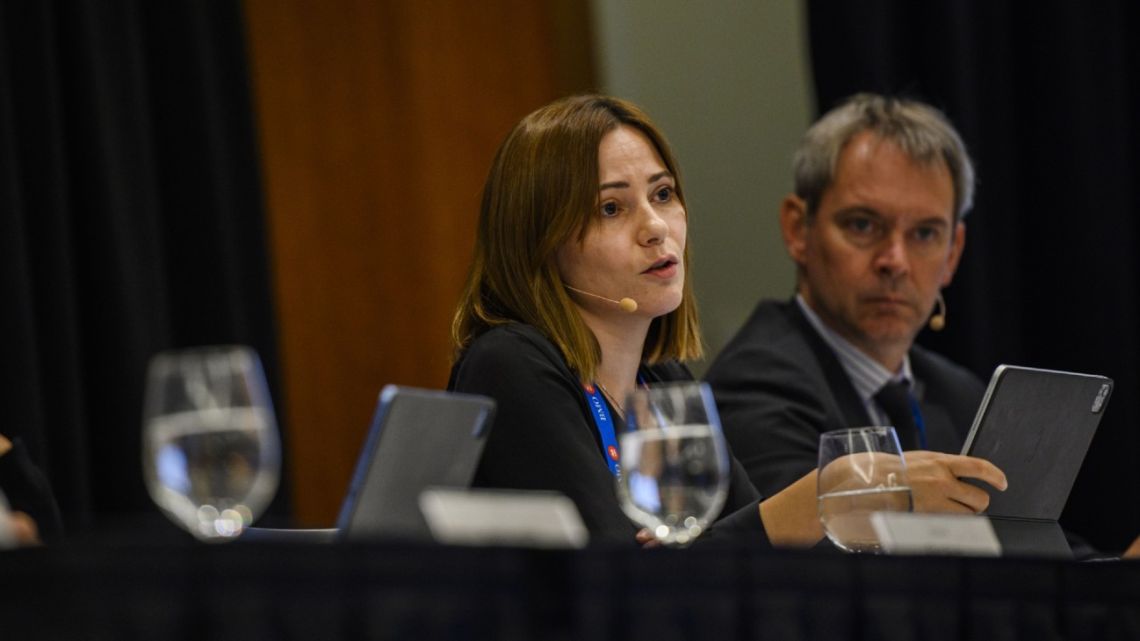 Fernanda Ávila, Argentina’s undersecretary of mining, speaks at the Prospectors & Developers Association of Canada (PDAC) conference in Toronto, Ontario, Canada, on Sunday, March 5, 2023.