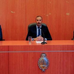 Los jueces del TOF 2 Andres Basso, Jorge Luciano Gorini y Rodrigo Giménez Uriburu. | Foto:Cedoc.