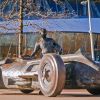 Estatua de Juan Manuel Fangio en el museo de Mercedes-Benz en Alemania