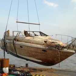 El Gitano naufragó en 2022, gracias al trabajo especializado se lo rescató en pocos días.