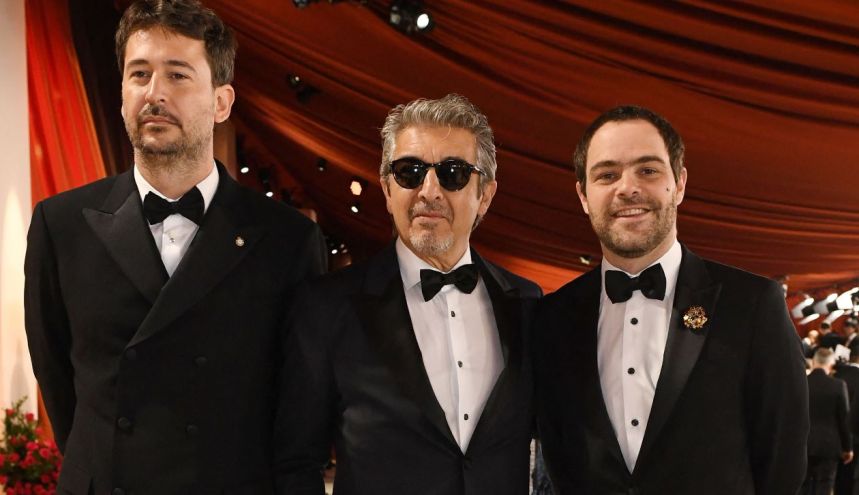 Santiago Mitre, Ricardo Darin y Peter Lanzani