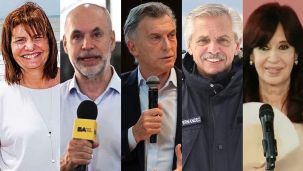 Patricia Bullrich, Horacio Rodríguez Larreta, Mauricio Macri, Alberto Fernández y Cristina Kirchner.
