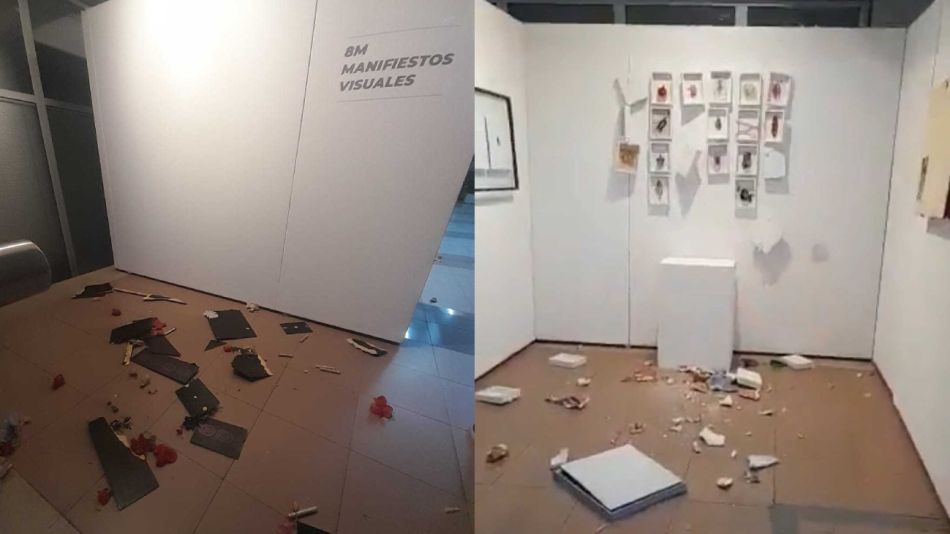 Destruyeron las obras de una polémica muestra de arte.