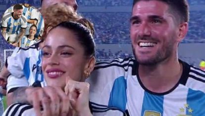 Selección Argentina: Tini Stoessel acompañó a Rodrigo de Paul en la vuelta en el Monumental