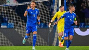 Mateo Retegui y su primer gol con la Selección de Italia