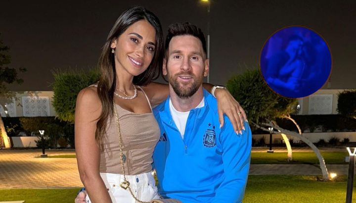 El romántico beso de Lionel Messi y Antonela Roccuzzo en la fiesta de la selección