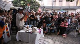 20230328 Dirigentes de La Patria es el Otro en la huelga de hambre del cura Francisco "Paco" Olveira.