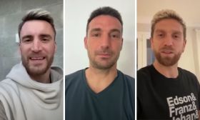 Nicolás Tagliafico - Lionel Scaloni - Papu Gómez