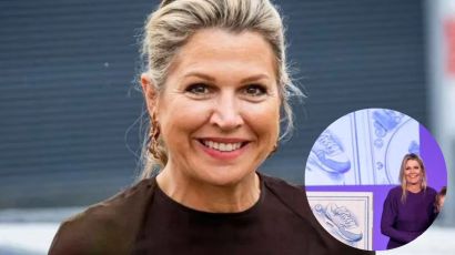 El look violeta de Máxima Zorreguieta