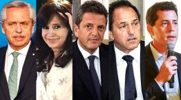 Alberto Fernández. Cristina Fernández, Sergio Massa, Daniel Scioli, Wado De Pedro