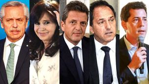 Alberto Fernández. Cristina Fernández, Sergio Massa, Daniel Scioli, Wado De Pedro