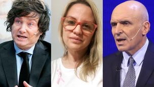 Javier Milei, Carolina Píparo, y José Luis Espert