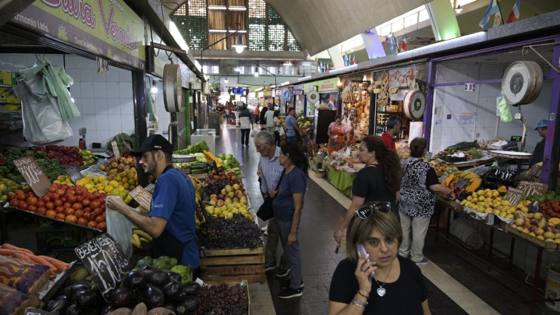 View of a market in Santiago del Estero on March 28, 2023.