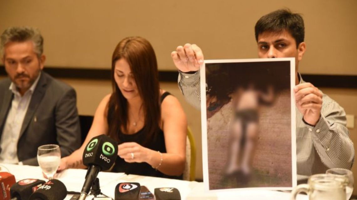 The Rojas children at a press conference to discuss the murder of their father. 