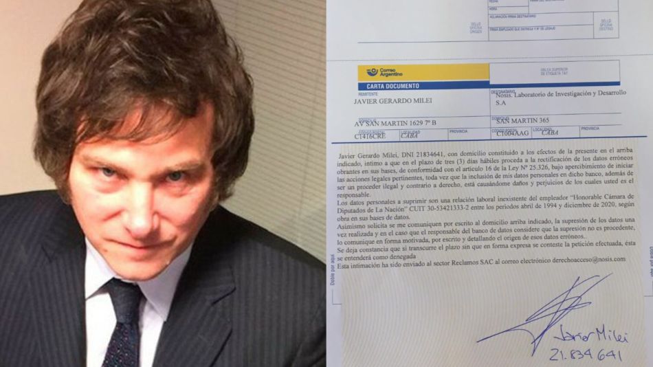 Milei denunció a Nosis por su registro laboral tras el cruce por la “casta” con Cachanovsky Milei denunció a Nosis por su registro laboral tras el cruce por la “casta” con Cachanovsky