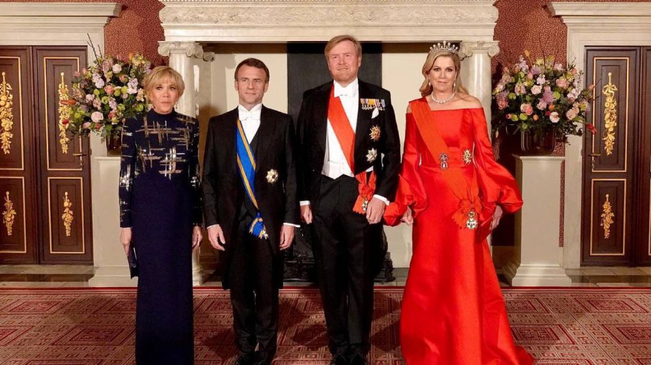 Máxima Zorreguieta eligió un vestido "de novela" para una cena  con Brigitte Macron