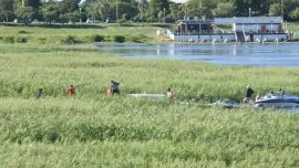 El inmenso paño verde bloquea el paso hacia la laguna.
