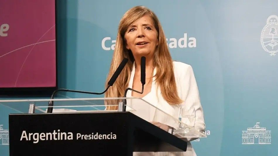 Gabriela Cerruti, en una de sus conferencias de prensa.