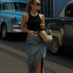 La falda de jean: el regreso mas trendy de la temporada PC Instagram @anunanna