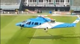 Polémica por el helicóptero presidencial en cancha de Ferro 20230424