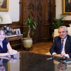 Ana Clara Alberdi el día que se presentó como interventora de la AFI ante el Presidente Alberto Fernández. | Foto:Cedoc.