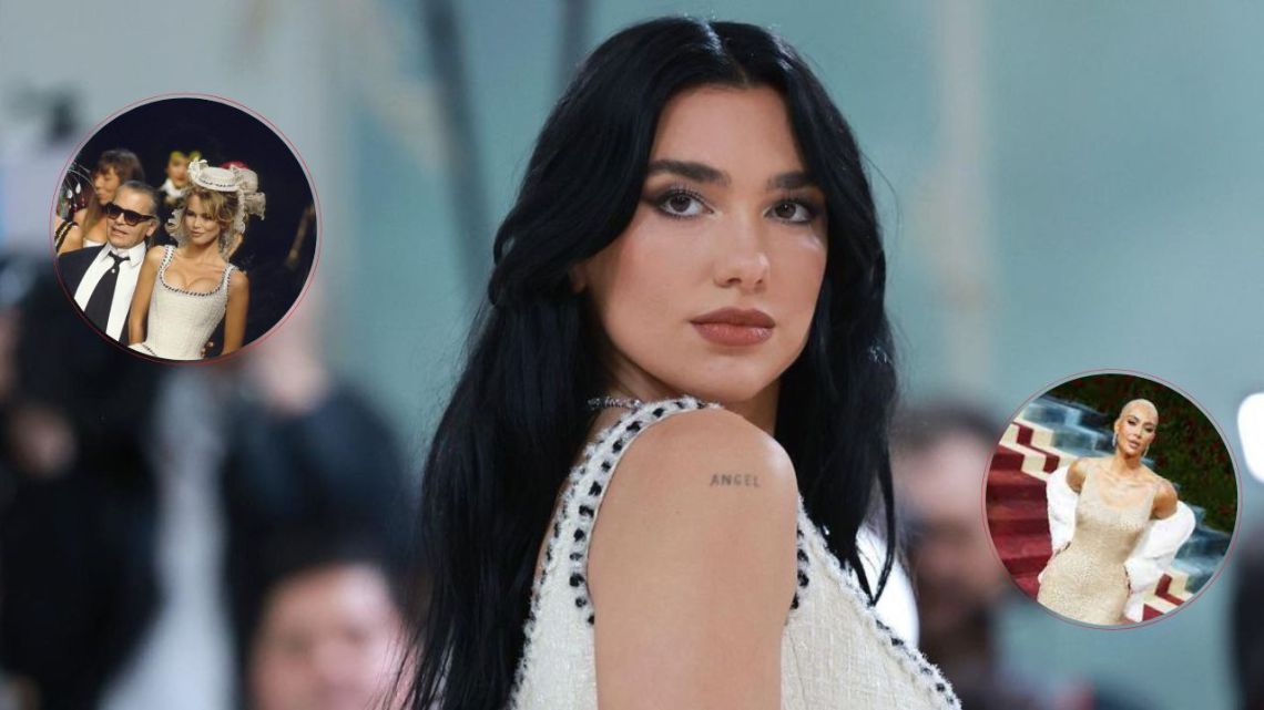 MET Gala 2023 Dua Lipa lució el mismo vestido que Claudia Schiffer