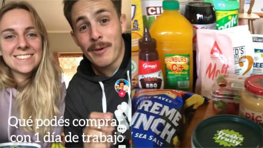 Video: dos argentinos mostraron todo lo que compran en el supermercado con un día de trabajo en Nueva Zelanda