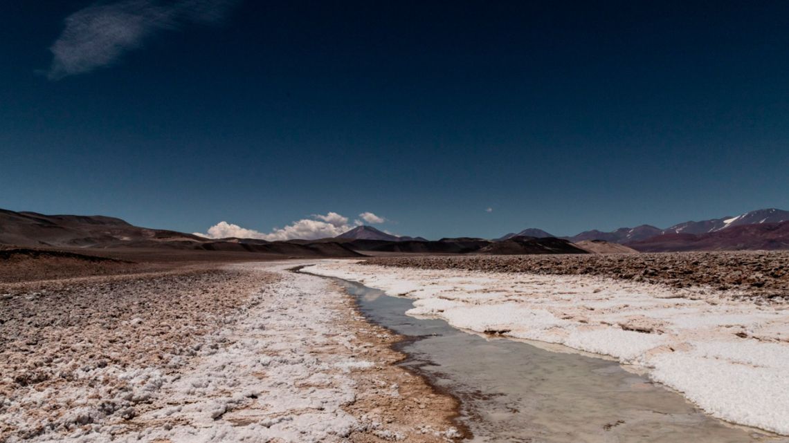 The Tres Quebradas salt flat at Liex's 3Q lithium mine project near Fiambala, Catamarca Province.