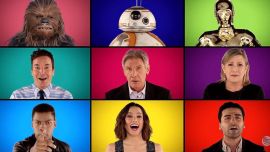 Jimmy Fallon celebrando el Día de Star Wars con parte del elenco