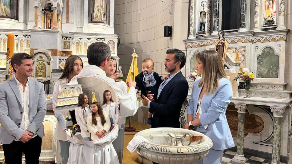 Con looks versátiles, las hermanas Cubero fueron la sensación en el bautismo de Luca Cubero