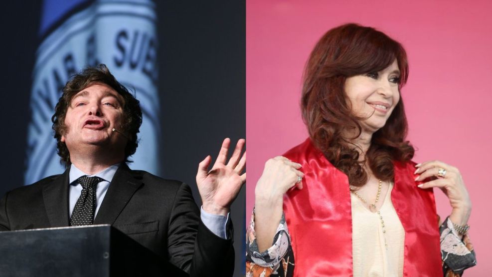 Javier Milei y Cristina Kirchner 