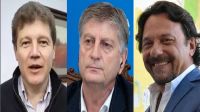 Gustavo Melella (candidato a gobernador de Tierra del Fuego), Sergio Ziliotto (La Pampa) y Gustavo Sáenz (Salta) 20230510