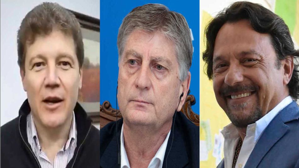 Gustavo Melella (candidato a gobernador de Tierra del Fuego), Sergio Ziliotto (La Pampa) y Gustavo Sáenz (Salta) 20230510