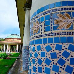 Esta fotografía muestra los azulejos de la galería termal y el pabellón, con fecha de 1910, en Contrexeville, noreste de Francia. Foto de JEAN-CHRISTOPHE VERHAEGEN / AFP. | Foto:AFP