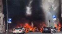 Incendio de una camioneta en Milán